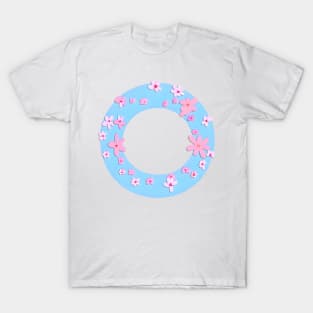 Mother's Day Pink Blossom Flower Wreath (MD23MOD002) T-Shirt
